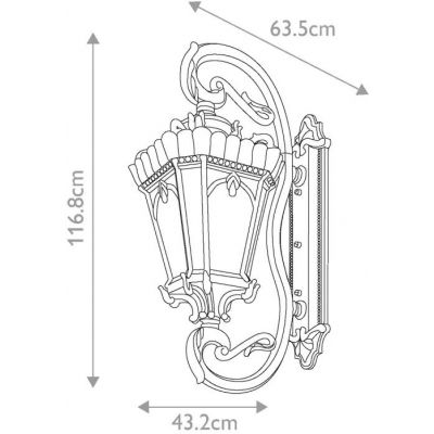 Elstead Lighting Tournai kinkiet zewnętrzny 4x60 W szary-brązowy KL-TOURNAI1G-XL