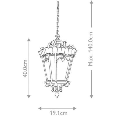 Elstead Lighting Tournai lampa wisząca zewnętrzna 1x60 W szara-brązowa KL-TOURNAI8-M