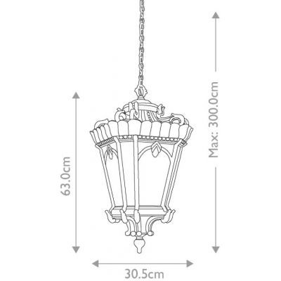 Elstead Lighting Tournai lampa wisząca zewnętrzna 3x60 W szara-brązowa KL-TOURNAI8-XL