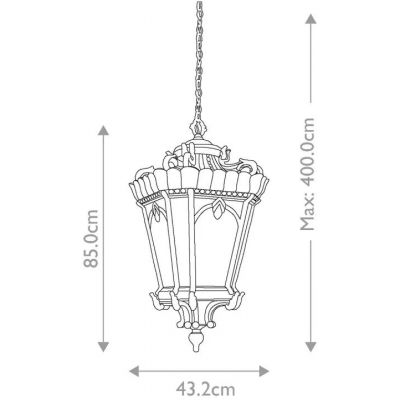 Elstead Lighting Tournai lampa wisząca zewnętrzna 4x60 W szara-brązowa KL-TOURNAI8G-XL