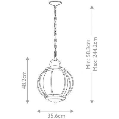 Elstead Lighting Vandalia lampa wisząca zewnętrzna 3x60 W czarna KL-VANDALIA8-L