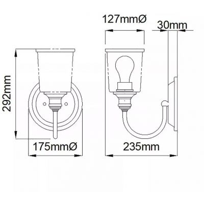 Elstead Lighting Waverly kinkiet 1x60 W cyna KL-WAVERLY1-CLP