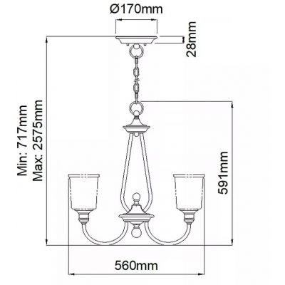 Elstead Lighting Waverly lampa wisząca 5x60 W cynowa KL-WAVERLY5-CLP