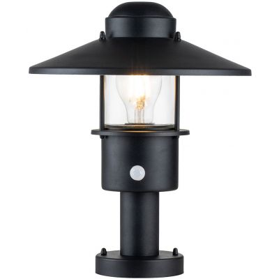 Elstead Lighting Klampenborg lampa stojąca zewnętrzna z czujnikiem ruchu 1x60 W czarna KLAMPENBORG-PED-PIR-BK