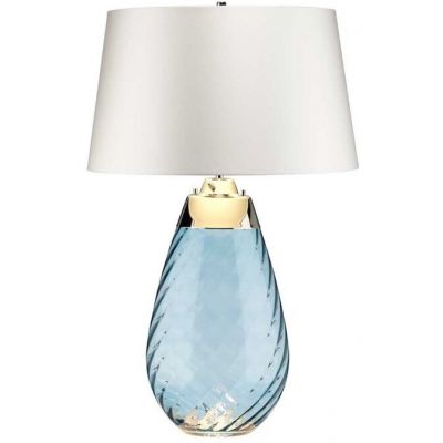 Elstead Lighting Lena lampa stołowa 1x60 W 1x7 W LED niebieska-satyna LENA-TL-L-BLUE-OWSS