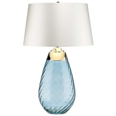 Elstead Lighting Lena lampa stołowa 1x60 W 1x7 W LED niebieska-satyna LENA-TL-L-BLUE-OWSS