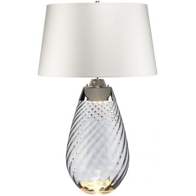 Elstead Lighting Lena lampa stołowa 1x60 W 1x7 W satyna/przydymiony LENA-TL-L-SMOKE-OWSS