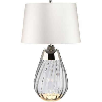 Elstead Lighting Lena lampa stołowa 1x60 W 1x7 W LED przydymiony/satyna LENA-TL-S-SMOKE-OWSS