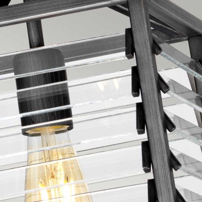 Elstead Lighting Louvre lampa wisząca 1x60 W szary/popielaty LOUVRE-1P