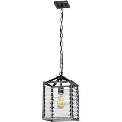 Elstead Lighting Louvre lampa wisząca 1x60 W szary/popielaty LOUVRE-1P