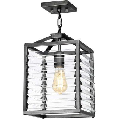 Elstead Lighting Louvre lampa wisząca 1x60 W szary/popielaty LOUVRE-1P