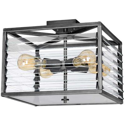 Elstead Lighting Louvre lampa podsufitowa 4x60 W szara LOUVRE-4F