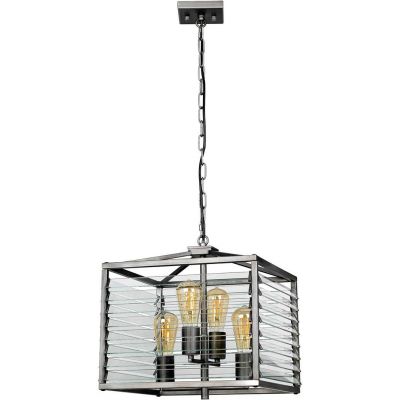 Elstead Lighting Louvre lampa wisząca 4x60 W szary/popielaty LOUVRE-4P