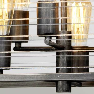 Elstead Lighting Louvre lampa wisząca 6x60 W szary/popielaty LOUVRE-6P