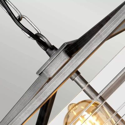 Elstead Lighting Louvre lampa wisząca 6x60 W szary/popielaty LOUVRE-6P