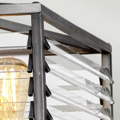 Elstead Lighting Louvre lampa wisząca 6x60 W szary/popielaty LOUVRE-6P