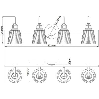 Quintiesse Addison kinkiet 4x3 W chrom-przezroczysty QN-ADDISON4-BATH