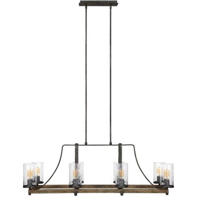 Quintiesse Angelo lampa wisząca 8x60 W ciemne żelazo/postarzane drewno dębowe QN-ANGELO8-ISLE