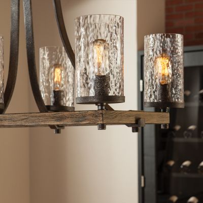 Quintiesse Angelo lampa wisząca 8x60 W ciemne żelazo/postarzane drewno dębowe QN-ANGELO8-ISLE