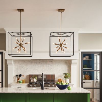 Quintiesse lampa wisząca 12x40 W czarna/ciepły mosiądz QN-AROS-12P