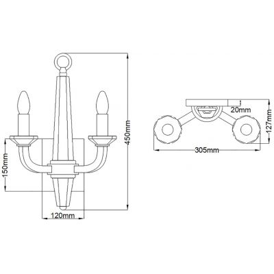 Quintiesse Ascher kinkiet 2x60 W polerowany nikiel QN-ASCHER2