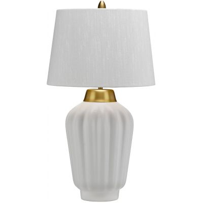 Quintiesse Bexley lampa stołowa 1x60 W biała/szczotkowany mosiądz QN-BEXLEY-TL-WBB