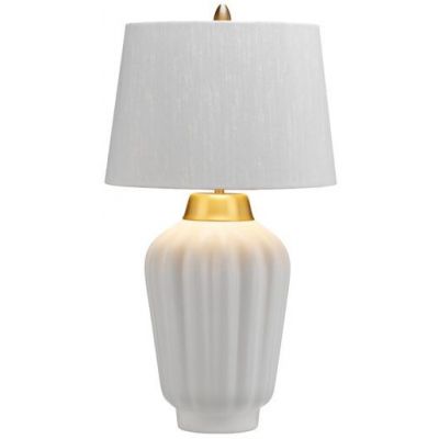 Quintiesse Bexley lampa stołowa 1x60 W biała/szczotkowany mosiądz QN-BEXLEY-TL-WBB