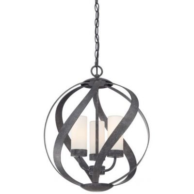 Quintiesse Blacksmith lampa wisząca 3x40 W stara czerń-opal  QN-BLACKSMITH-3P-OBK