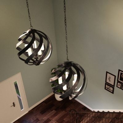 Quintiesse Blacksmith lampa wisząca 5x40 W stara czerń/opal QN-BLACKSMITH-5P-OBK