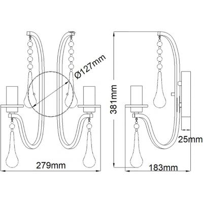 Quintiesse Karlee kinkiet 1x60 W klasyczny pewter QN-KARLEE2