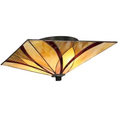 Elstead Lighting Asheville lampa podsufitowa 2x60 W bursztynowa-czerwona-kremowa QZ-ASHEVILLE-F