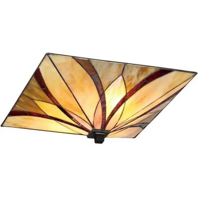 Elstead Lighting Asheville lampa podsufitowa 2x60 W bursztynowa-czerwona-kremowa QZ-ASHEVILLE-F