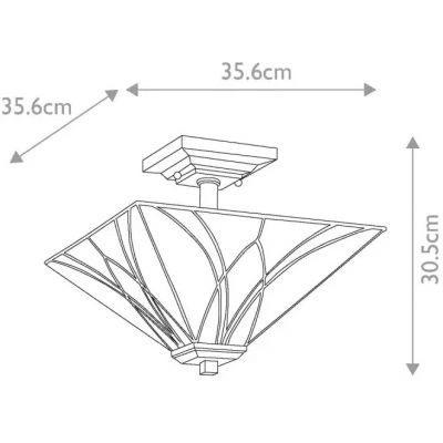 Elstead Lighting Asheville lampa podsufitowa 2x60 W bursztynowa-czerwona-kremowa QZ-ASHEVILLE-SF