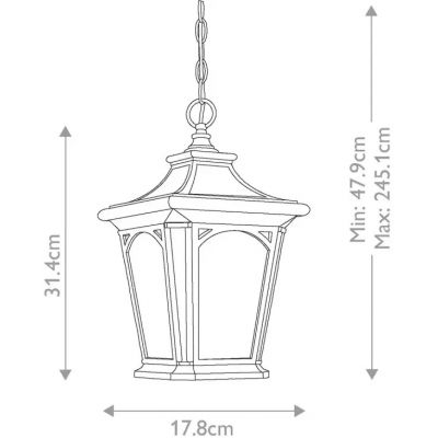 Elstead Lighting Bedford lampa wisząca 1x60 W czarna QZ-BEDFORD8-S