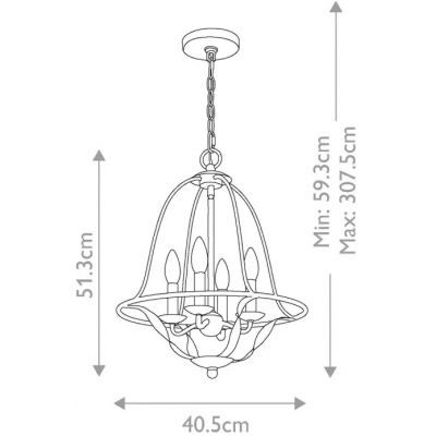 Elstead Lighting Bradbury lampa wisząca 4x40 W popielaty QZ-BRADBURY-4P-GK