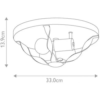 Elstead Lighting Bradbury plafon 2x60 W popielaty QZ-BRADBURY-F-GK