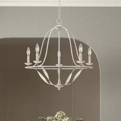 Elstead Lighting Bradbury lampa wisząca 5x40 W antyczna biel QZ-BRADBURY5-AWH