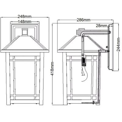 Elstead Lighting Cedar Point kinkiet zewnętrzny 1x60 W czarny QZ-CEDAR-POINT-L-BK