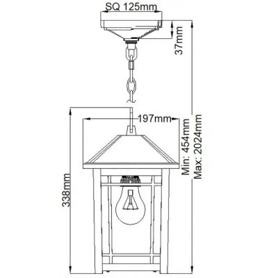 Elstead Lighting Cedar Point lampa wisząca zewnętrzna 1x60 W czarna QZ-CEDAR-POINT8-M-BK