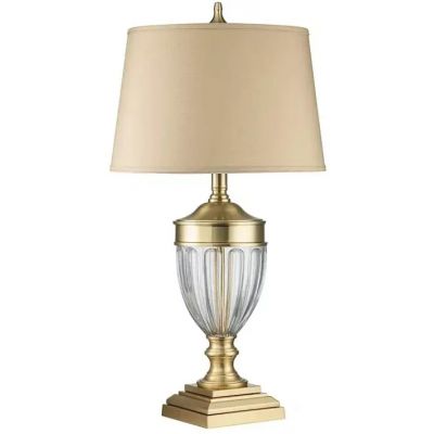 Elstead Lighting Dennison lampa stołowa 1x60 W szczotkowany mosiądz-kremowa QZ-DENNISON-BB