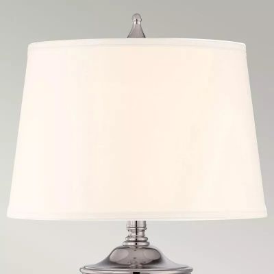 Elstead Lighting Dennison lampa stołowa 1x60 W polerowany nikiel-kremowa QZ-DENNISON-PN