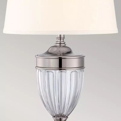 Elstead Lighting Dennison lampa stołowa 1x60 W polerowany nikiel-kremowa QZ-DENNISON-PN