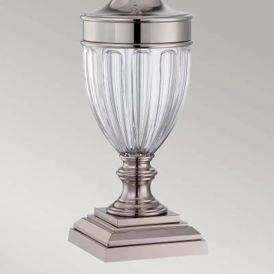 Elstead Lighting Dennison lampa stołowa 1x60 W polerowany nikiel-kremowa QZ-DENNISON-PN