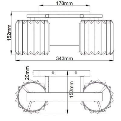 Elstead Lighting Divine kinkiet 2x3 W polerowany chrom QZ-DIVINE2-PC-BATH