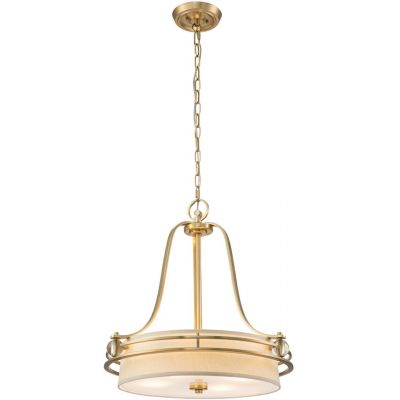 Elstead Lighting Gotham lampa wisząca 4x60 W szczotkowany mosiądz QZ-GOTHAM-P-BB