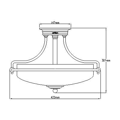 Elstead Lighting Griffin lampa podsufitowa 3x60 W antyczny nikiel QZ-GRIFFIN-SFS-AN