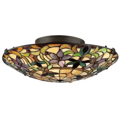 Elstead Lighting Kami lampa podsufitowa 2x60 W vintage brąz QZ-KAMI-F