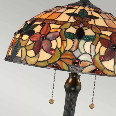 Elstead Lighting Kami lampa stołowa 2x60 W vintage brąz QZ-KAMI-TL