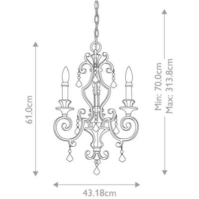 Elstead Lighting Marquette lampa wisząca 3x60 W postarzany brąz QZ-MARQUETTE3
