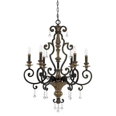 Elstead Lighting Marquette lampa wisząca 6x60 W postarzany brąz QZ-MARQUETTE6-A